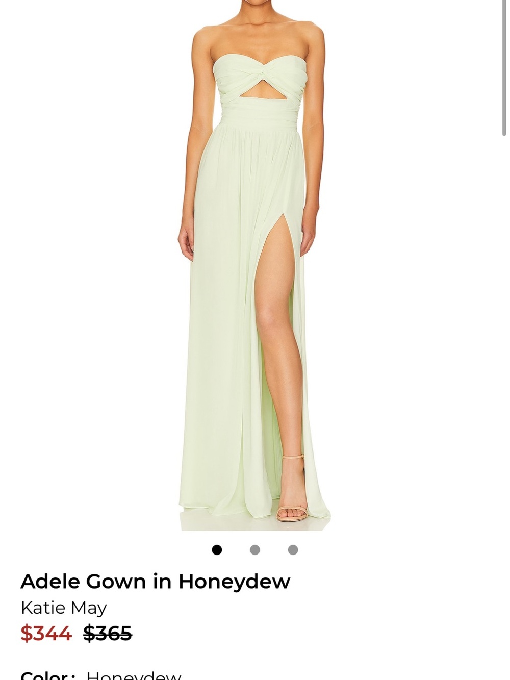 Katie May Strapless Maxi Gown in Honeydew